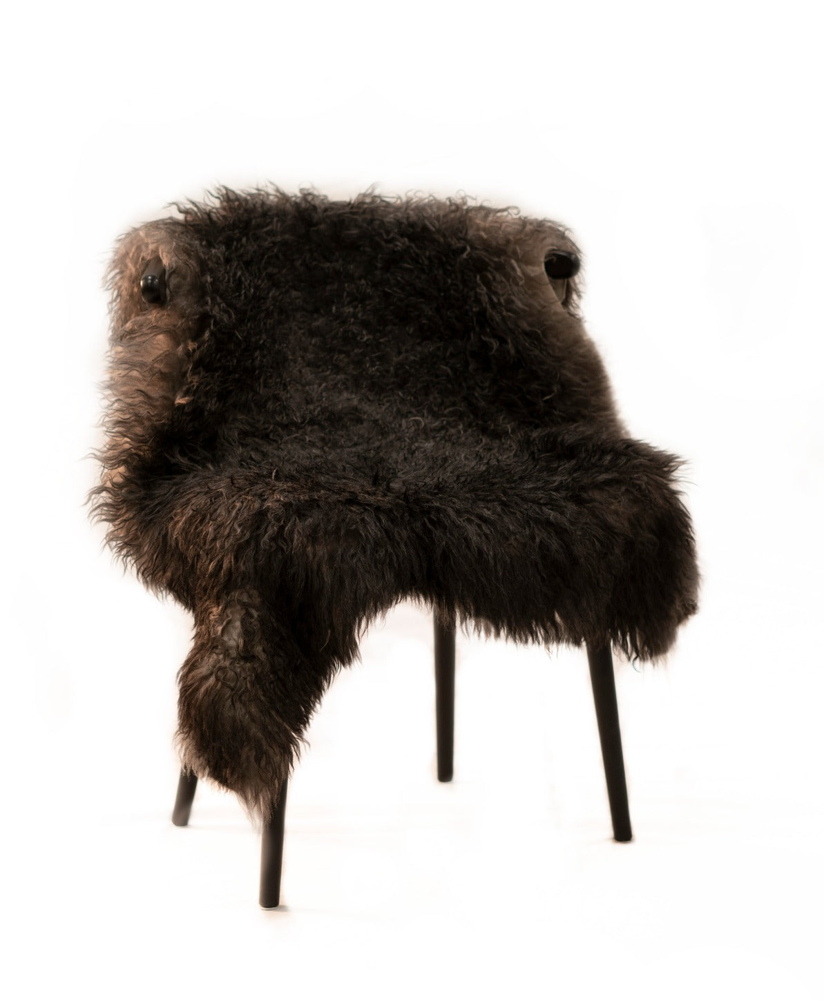 Prima Gotlandsk lammeskind - Krøllet mørk pels (110x65cm)